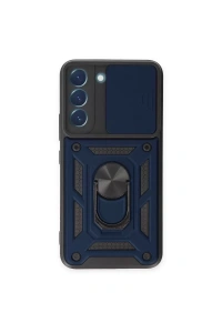 Samsung Galaxy S23 Kılıf Pars Lens Yüzüklü Silikon - Lacivert