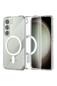 Samsung Galaxy S23 Plus Kılıf Magneticsafe Şeffaf Silikon - Şeffaf
