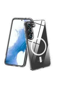 Samsung Galaxy S23 Plus Kılıf Magneticsafe Şeffaf Silikon - Şeffaf
