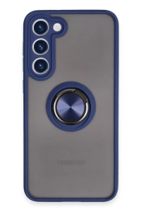 Samsung Galaxy S23 Plus Kılıf Montreal Yüzüklü Silikon Kapak - Lacivert