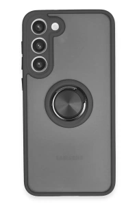 Samsung Galaxy S23 Plus Kılıf Montreal Yüzüklü Silikon Kapak - Siyah