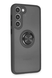 Samsung Galaxy S23 Plus Kılıf Montreal Yüzüklü Silikon Kapak - Siyah