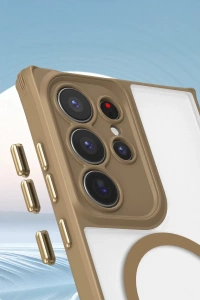 Samsung Galaxy S23 Ultra Kılıf Enka Magsafe Silikon Kılıf - Şeffaf