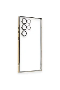 Samsung Galaxy S23 Ultra Kılıf Lensli Silikon - Gold