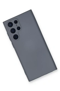 Samsung Galaxy S23 Ultra Kılıf Nano içi Kadife Silikon - Gri