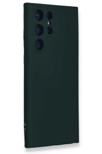 Samsung Galaxy S23 Ultra Kılıf Nano içi Kadife Silikon - Koyu Yeşil