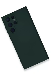 Samsung Galaxy S23 Ultra Kılıf Nano içi Kadife Silikon - Koyu Yeşil