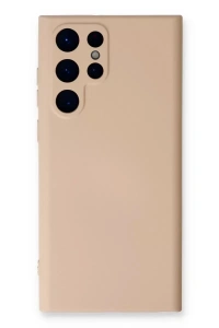 Samsung Galaxy S23 Ultra Kılıf Nano içi Kadife Silikon - Pudra