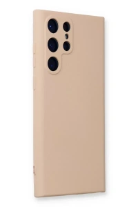 Samsung Galaxy S23 Ultra Kılıf Nano içi Kadife Silikon - Pudra