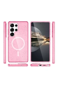 Samsung Galaxy S23 Ultra Kılıf Star Magsafe Kapak - Pembe