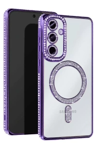Samsung Galaxy S24 FE Joke Simli Magneticsafe Kılıf - Derin Mor