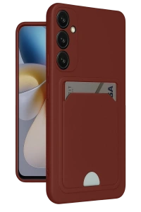 Samsung Galaxy S24 FE Kılıf Kelvin Kartvizitli Silikon - Bordo