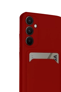 Samsung Galaxy S24 FE Kılıf Kelvin Kartvizitli Silikon - Kırmızı
