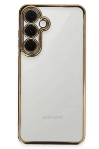 Samsung Galaxy S24 FE Kılıf Lensli Silikon - Gold