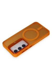 Samsung Galaxy S24 Flet Lens Magsafe Kapak - Turuncu