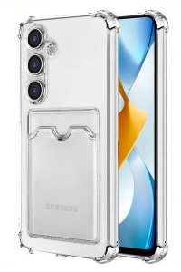 Samsung Galaxy S24 Kılıf Kart Şeffaf Silikon - Şeffaf