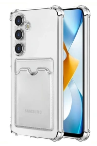 Samsung Galaxy S24 Kılıf Kart Şeffaf Silikon - Şeffaf