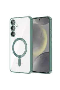 Samsung Galaxy S24 Kılıf Kross Magneticsafe Kapak - Koyu Yeşil