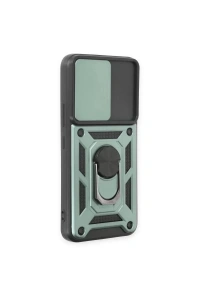 Samsung Galaxy S24 Kılıf Pars Lens Yüzüklü Silikon - Yeşil