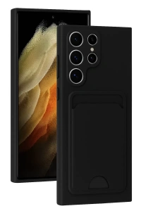 Samsung Galaxy S24 Ultra Kılıf Kelvin Kartvizitli Silikon - Siyah