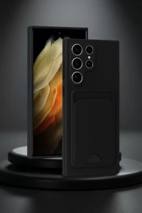 Samsung Galaxy S24 Ultra Kılıf Kelvin Kartvizitli Silikon - Siyah