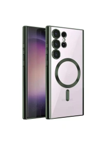 Samsung Galaxy S24 Ultra Kılıf Kross Magneticsafe Kapak - Koyu Yeşil