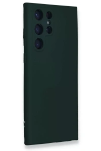 Samsung Galaxy S24 Ultra Kılıf Nano içi Kadife Silikon - Koyu Yeşil
