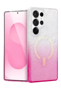 Samsung Galaxy S24 Ultra Pummel Shiny Magsafe Kapak - Pembe
