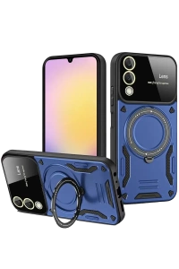Samsung Galaxy S25 Edge Kılıf Joy Lens Standlı Kapak - Lacivert