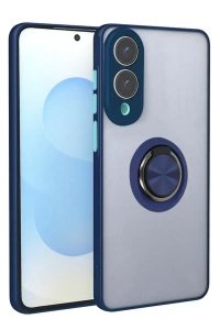 Samsung Galaxy S25 Edge Kılıf Montreal Yüzüklü Silikon Kapak - Lacivert