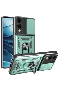 Samsung Galaxy S25 Edge Pars Lens Yüzüklü Silikon - Yeşil