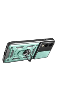 Samsung Galaxy S25 Edge Pars Lens Yüzüklü Silikon - Yeşil