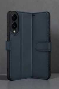 Samsung Galaxy S25 Edge Trend S Plus Kapaklı Kılıf - Lacivert