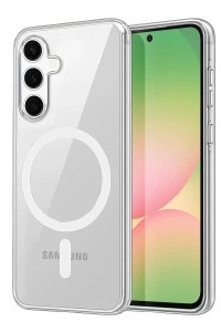 Samsung Galaxy S25 FE Combo Sert Şeffaf Magsafe Kapak - Şeffaf