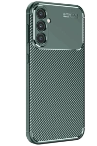 Samsung Galaxy S25 Kılıf Auto Focus Karbon Kapak - Koyu Yeşil