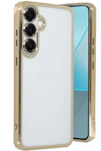 Samsung Galaxy S25 Kılıf Lensli Silikon - Gold