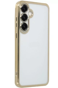 Samsung Galaxy S25 Kılıf Lensli Silikon - Gold