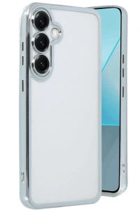 Samsung Galaxy S25 Kılıf Lensli Silikon - Gümüş