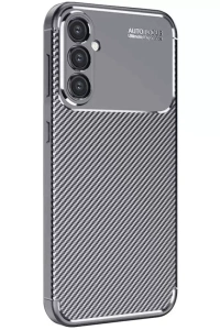 Samsung Galaxy S25 Plus Kılıf Auto Focus Karbon Kapak - Gri