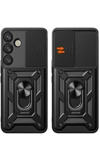 Samsung Galaxy S25 Plus Kılıf Pars Lens Yüzüklü Silikon - Yeşil