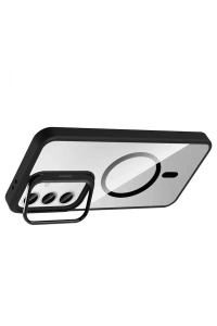 Samsung Galaxy S25 Remim Lensli Magsafe Standlı Kapak - Siyah