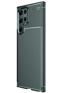 Samsung Galaxy S25 Ultra Kılıf Auto Focus Karbon Kapak - Koyu Yeşil