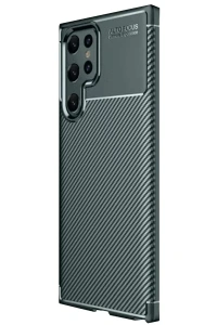 Samsung Galaxy S25 Ultra Kılıf Auto Focus Karbon Kapak - Koyu Yeşil