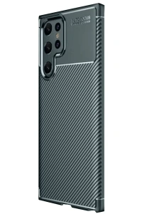 Samsung Galaxy S25 Ultra Kılıf Auto Focus Karbon Kapak - Koyu Yeşil