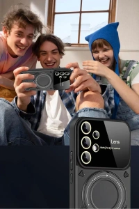 Samsung Galaxy S25 Ultra Kılıf Joy Lens Standlı Kapak - Mor