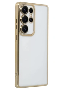 Samsung Galaxy S25 Ultra Kılıf Lensli Silikon - Gold