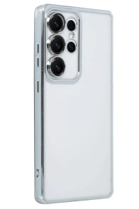 Samsung Galaxy S25 Ultra Kılıf Lensli Silikon - Gümüş