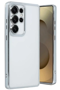 Samsung Galaxy S25 Ultra Kılıf Lensli Silikon - Gümüş