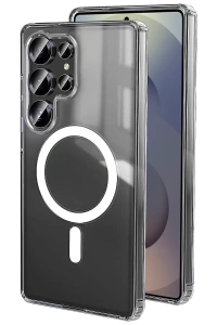 Samsung Galaxy S25 Ultra Kılıf Magneticsafe Şeffaf Silikon - Şeffaf