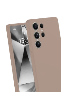 Samsung Galaxy S25 Ultra Kılıf Nano içi Kadife Silikon - Pudra